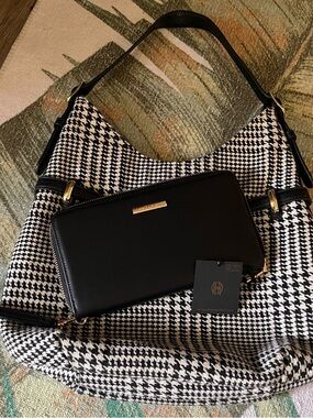 New House of Harlow 1960 wallet purchase & free tweed houndstooth bag